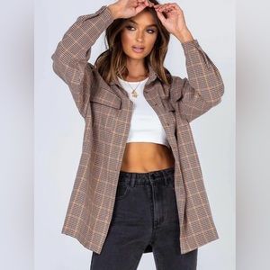 Princess Polly Oversized Plaid Flannel Size 2